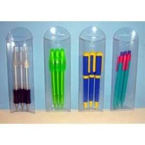  3 Pack Plastic Retractable Pens in Acetate Package Case 