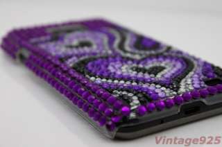 Samsung Galaxy S 2 i9100 BLING Purple Heart Back Case $  