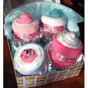  Baby Cakes Boutique Diaper Cupcakes   Set of 4 