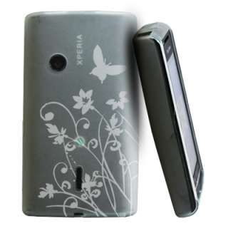   Magic Store   Clear Floral Gel Case For Sony Ericsson Xperia X8 +Film