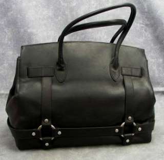 NWTS XLarge JUICY COUTURE Black Leather Tote Shopper Handbag Purse $ 