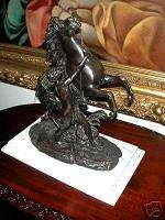 5345 Beautiful Pr 19th C. Bronze Marly Horses w/Riders  