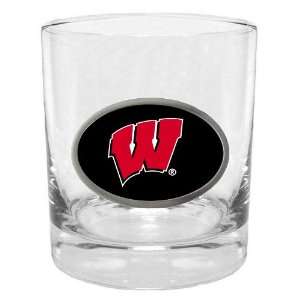  Wisconsin Team Logo Rocks Glass