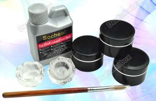 Acrylic Nail Art Set Full Powder Liquid Pen Dappen dish Kit  