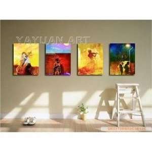 MODERN ABSTRACT CANVAS ART OIL PAINTING:  Home & Kitchen