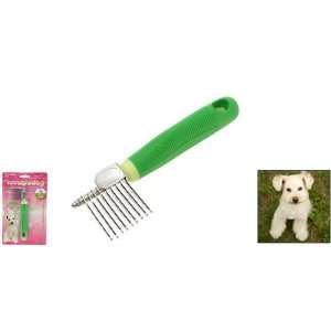   Green Handle Dog Cat Pets Steel Grooming Moulting Comb: Pet Supplies