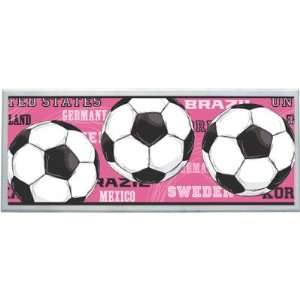  Pink Soccer Balls Wall Plaque: Home & Kitchen