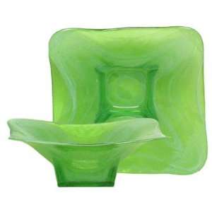   Art Glass Small Lime Green Wing Bowl 7 1/2D, 2 1/2H: Home & Kitchen