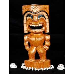  BIG KAHUNA TIKI 12   BROWN FINISH   TIKI DECOR