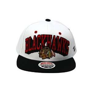 Zephyr Blockbuster Chicago Blackhawks Snapback Hat White. Size:  