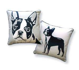 WOW CONTEMPORARY DOG PUPPY PILLOW   BOSTON TERRIER  