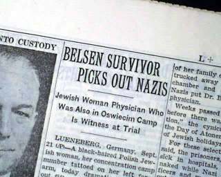 BELSEN Nazi Concentration Camp JEWISH JEWS Pick Out Guards 1945 Old 