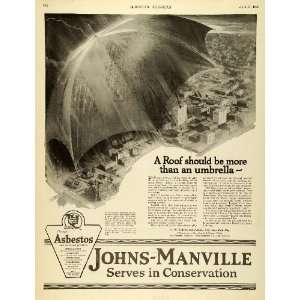  1920 Ad Johns Manville Asbestos Insulation Roofing Aerial 
