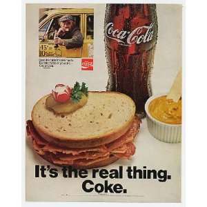   Coke Coca Cola Real Thing Sandwich Cabbie Print Ad