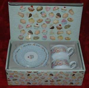   Cupcakes & Cookies 8oz Coffee Cup and Saucer Set/2 *NIB*  