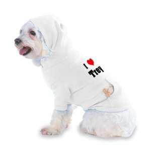   Trey Hooded T Shirt for Dog or Cat X Small (XS) White: Pet Supplies