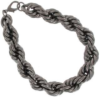 New Gun Metal Gray Chunky Big French Rope Chain Necklace Collar  