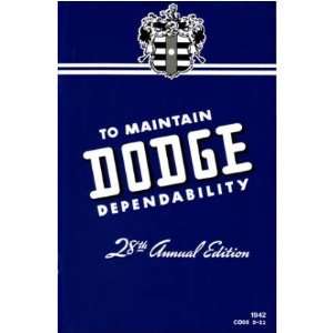  1942 DODGE Car Full Line Owners Manual User Guide 