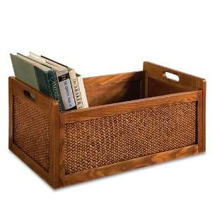 Wicker and Wood Basket 