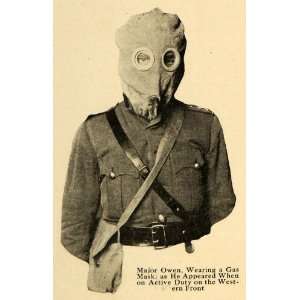   Gas Mask Western Front WWI   Original Halftone Print