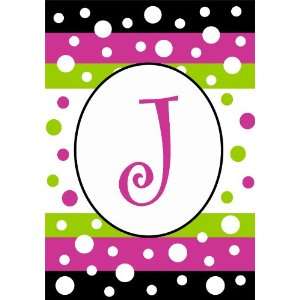  Small Polka Dot Party Monogram Flag Displays Letter J By 