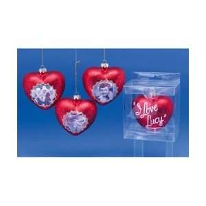  of 6 I Love Lucy Heart Glass Christmas Ornaments 3 by Gordon 