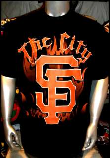 SF San Francisco Giants The City T Shirt Black Tattoo  