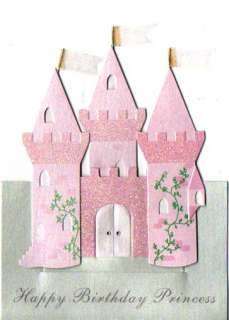MERI MERI BIRTHDAY Card Pink Castle Handmade 3D Popup  
