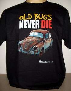 Volkswagen VW Beetle Bug black Top T Shirt Size S new!  