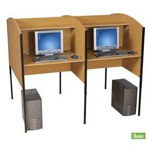  Groove Carrel Add On Double Unit Medium Oak Office 