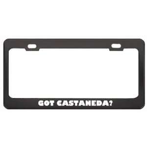 Got Castaneda? Boy Name Black Metal License Plate Frame Holder Border 