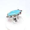 New Native American Heavy Sterling Silver Turquoise Ring Size 7 3/4