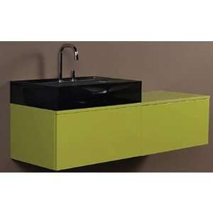 Aeri Vetro Wall Mount Unit with Double Drawers and A Counter Top 