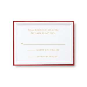 Embossed White Response Card with Red Border: Home 