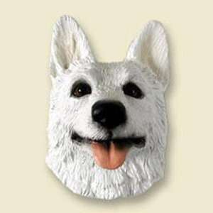  German Shepherd, White Dog Head Magnet (2 in): Kitchen 