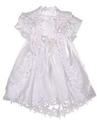 White Embroidered Tulle Christening Baptism Gown