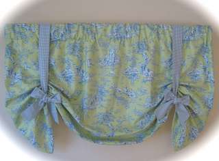 CENTRAL PARK TOILE BABY NURSERY TIE UP WINDOW VALANCE  