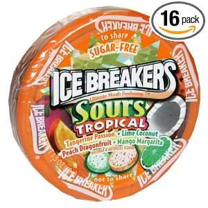 Ice Breakers Sours,Tropical, 1.5 Ounce Canisters (Pack of 16):  