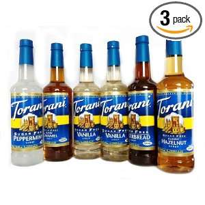 Torani Sugar Free Syrup Holiday Variety Pack, 25.4 Ounce (Pack of 3)