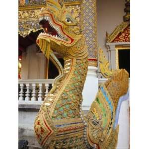 Naga (Sacred Snake), on Chapels Front Porch, Wat Chedi Luang, Chiang 