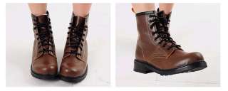 Womens Solid Colors Military Combat Boots Shoes US 6~8  