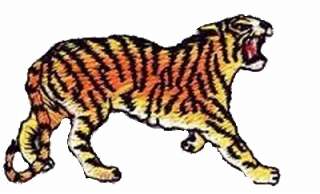 Tiger Growling Embroidered Iron On Applique Patch 28416  