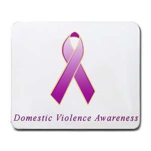  Domestic Violence Awareness Ribbon Mouse Pad: Office 