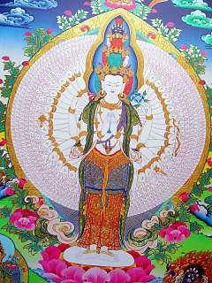 Tibetan Thangka Poster AVALOKITESHVARA for Dharma  