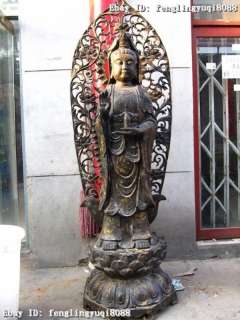 76Large Tibet old Bronze Bodhisattva Kwan Yin Guan Yin Buddha Statue 