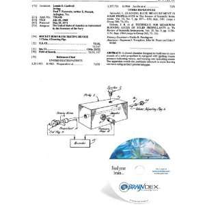  NEW Patent CD for ROCKET BURN RATE TESTING DEVICE 