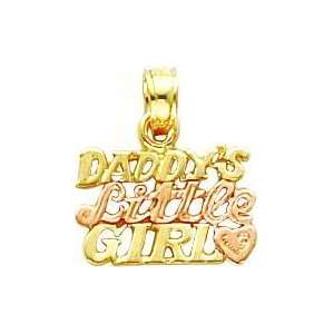  14K Two Tone Gold Daddys Little Girl Pendant: Jewelry