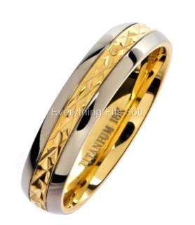   Wedding Ring 18K Gold Plated * Aerospace * Grade 5 Band 5mm Size 12