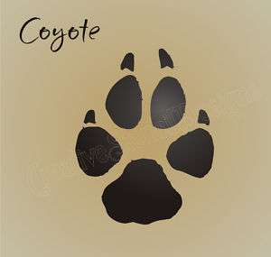 STENCIL Coyote Paw Print Track Animal Hunt Cabin Signs  