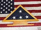 New! U.S. American 5x9 Flag Display Case Oak W/Base